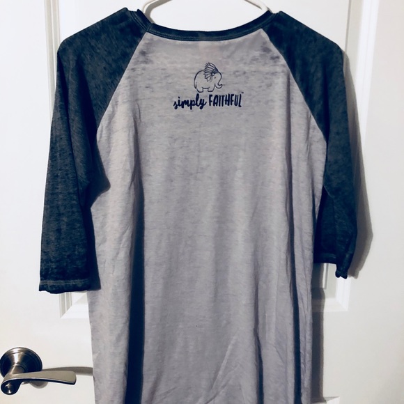 Simply Faithful Quarter Sleeve Gray Tee - Picture 3 of 3